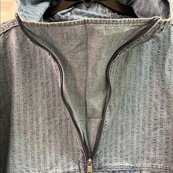 Levi's sutro anorak overhead Denim Pullover Hooded Half Zip Light Blue Size M - Picture 3 of 8